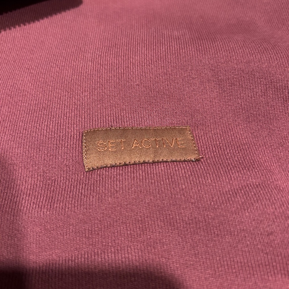SET Active Mauve Half-Zip Cropped Sweatshirt - Picture 6 of 6